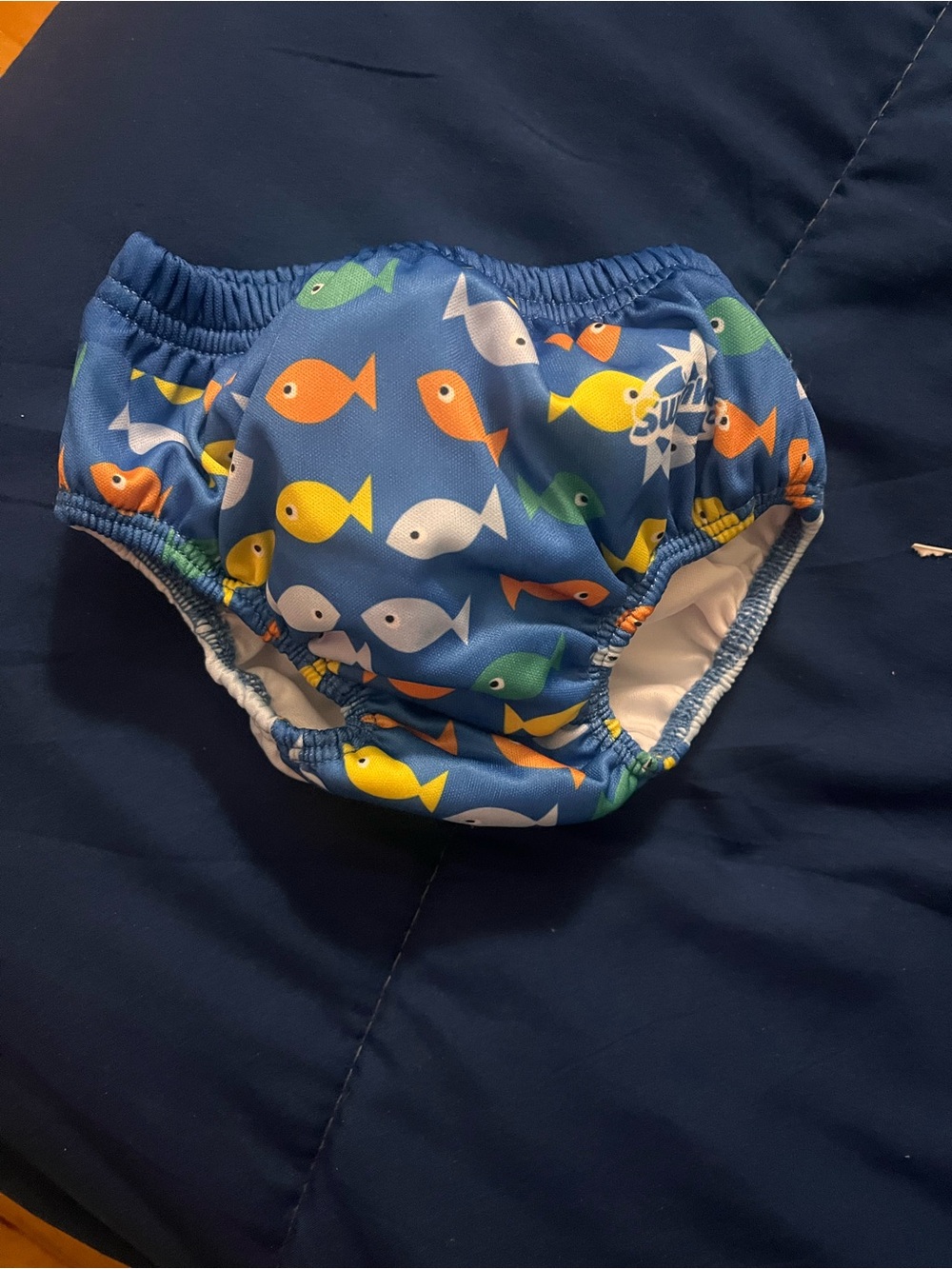 Masters Blue Swim Diaper Cover with Colorful Fish